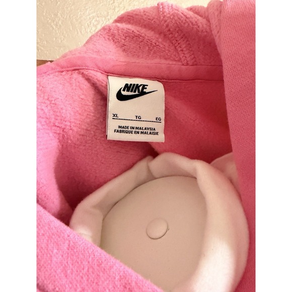 Nike Girls Pink Cropped Fleece Hoodie Size XL - Picture 3 of 3